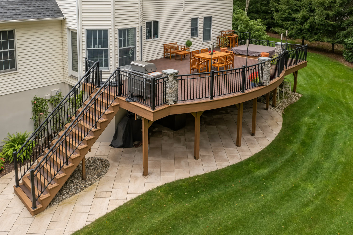 Deck railing installation